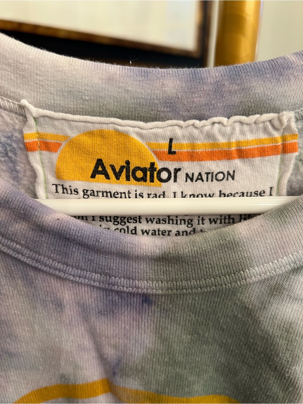 Aviator Nation Tie-Dye Crewneck Sweatshirt - Purple Green - Picture 2 of 4